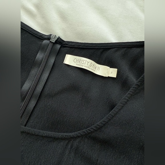 Christy Dawn Scarlet Dress Small black crepe deadstock short sleeve maxi - Picture 5 of 7